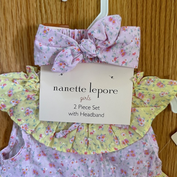 Nanette Lepore Baby Girl Dress Set With Matching Headband - Picture 2 of 11